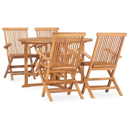 vidaXL 5-tlg. Garten-Essgruppe Klappbar Massivholz Teak