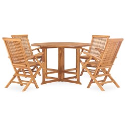 vidaXL 5-tlg. Garten-Essgruppe Klappbar Massivholz Teak