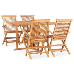 vidaXL 5-tlg. Garten-Essgruppe Klappbar Massivholz Teak