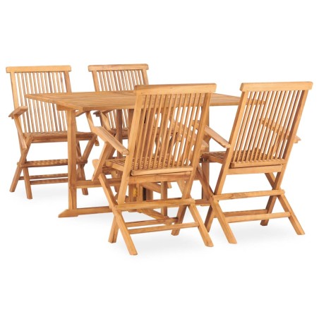 vidaXL 5-tlg. Garten-Essgruppe Klappbar Massivholz Teak
