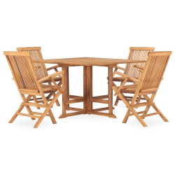 vidaXL 5-tlg. Garten-Essgruppe Klappbar Massivholz Teak