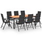 vidaXL 9-tlg. Garten-Essgruppe Schwarz und Braun vidaXL 9-tlg. Garten-Essgruppe Schwarz und Braun