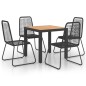 vidaXL 5-tlg. Garten-Essgruppe PVC Rattan Schwarz und Braun vidaXL 5-tlg. Garten-Essgruppe PVC Rattan Schwarz und Braun