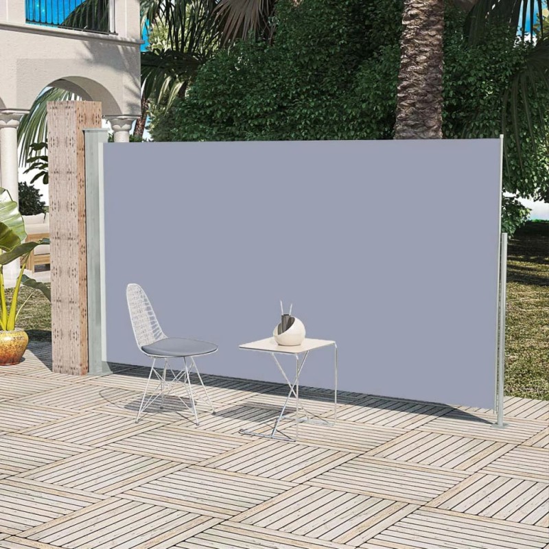 vidaXL Ausziehbare Seitenmarkise 160x300 cm Grau vidaXL Ausziehbare Seitenmarkise 160x300 cm Grau