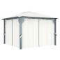 vidaXL Pavillon mit Vorhängen & LED-Lichterkette 300x300 cm Creme Alu vidaXL Pavillon mit Vorhängen & LED-Lichterkette 300x300 cm Creme Alu