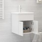 vidaXL Waschbeckenunterschrank mit Einbaubecken Hochglanz-Weiß vidaXL Waschbeckenunterschrank mit Einbaubecken Hochglanz-Weiß