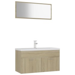 vidaXL Badmöbel-Set Sonoma-Eiche Holzwerkstoff