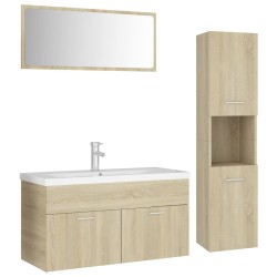 vidaXL Badmöbel-Set Sonoma-Eiche Holzwerkstoff