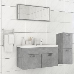 vidaXL Badmöbel-Set Betongrau Holzwerkstoff