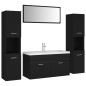 vidaXL Badmöbel-Set Schwarz Holzwerkstoff vidaXL Badmöbel-Set Schwarz Holzwerkstoff