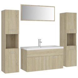 vidaXL Badmöbel-Set Sonoma-Eiche Holzwerkstoff
