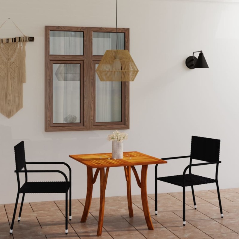 vidaXL 3-tlg. Garten-Essgruppe Schwarz vidaXL 3-tlg. Garten-Essgruppe Schwarz
