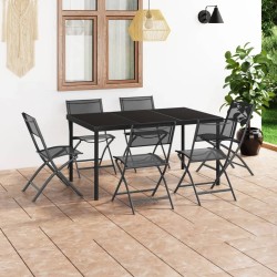 vidaXL 7-tlg. Garten-Essgruppe Stahl