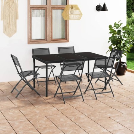vidaXL 7-tlg. Garten-Essgruppe Stahl