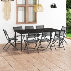 vidaXL 9-tlg. Garten-Essgruppe Stahl