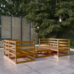 vidaXL 5-tlg. Garten-Lounge-Set Honigbraun Massivholz Kiefer