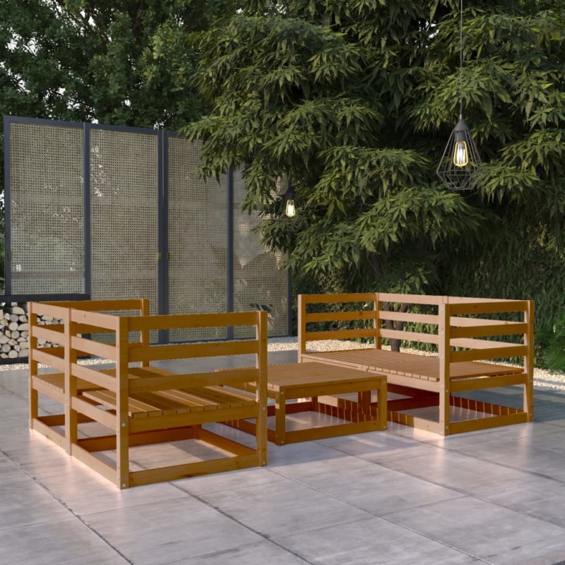 vidaXL 5-tlg. Garten-Lounge-Set Honigbraun Massivholz Kiefer vidaXL 5-tlg. Garten-Lounge-Set Honigbraun Massivholz Kiefer