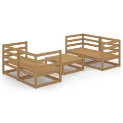 vidaXL 5-tlg. Garten-Lounge-Set Honigbraun Massivholz Kiefer