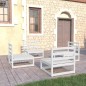 vidaXL 4-tlg. Garten-Lounge-Set Weiß Kiefer Massivholz vidaXL 4-tlg. Garten-Lounge-Set Weiß Kiefer Massivholz