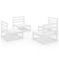 vidaXL 4-tlg. Garten-Lounge-Set Weiß Kiefer Massivholz vidaXL 4-tlg. Garten-Lounge-Set Weiß Kiefer Massivholz