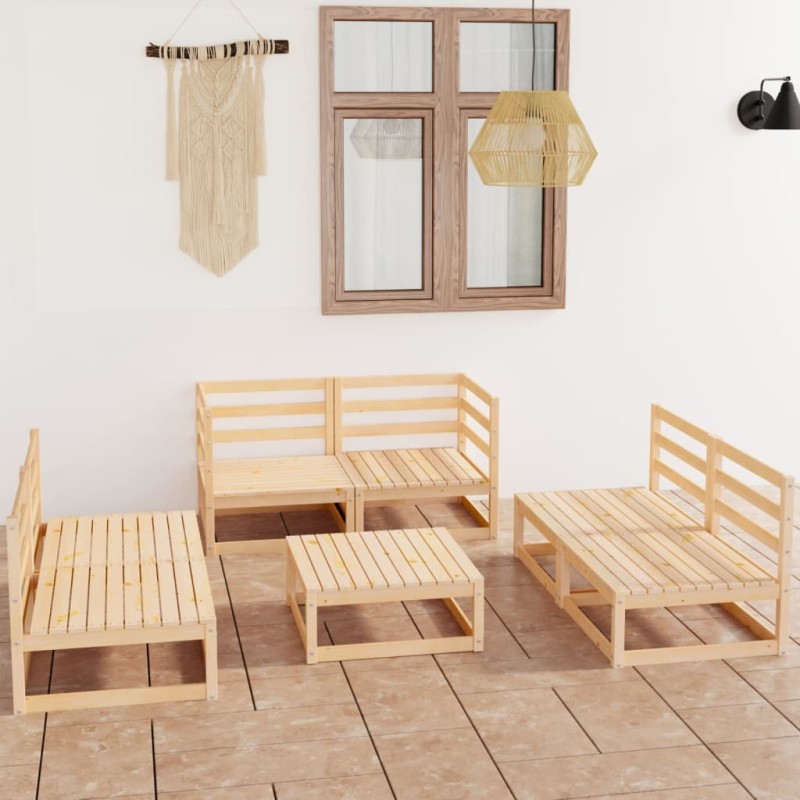 vidaXL 7-tlg. Garten-Lounge-Set Massivholz Kiefer vidaXL 7-tlg. Garten-Lounge-Set Massivholz Kiefer