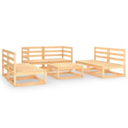 vidaXL 7-tlg. Garten-Lounge-Set Massivholz Kiefer
