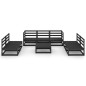 vidaXL 8-tlg. Garten-Lounge-Set Schwarz Massivholz Kiefer vidaXL 8-tlg. Garten-Lounge-Set Schwarz Massivholz Kiefer