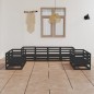 vidaXL 8-tlg. Garten-Lounge-Set Schwarz Massivholz Kiefer vidaXL 8-tlg. Garten-Lounge-Set Schwarz Massivholz Kiefer