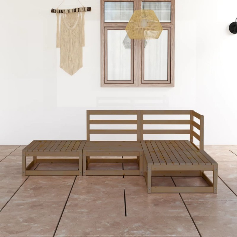 vidaXL 4-tlg. Garten-Lounge-Set Honigbraun Massivholz Kiefer vidaXL 4-tlg. Garten-Lounge-Set Honigbraun Massivholz Kiefer