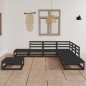 vidaXL 8-tlg. Garten-Lounge-Set Schwarz Massivholz Kiefer vidaXL 8-tlg. Garten-Lounge-Set Schwarz Massivholz Kiefer
