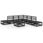 vidaXL 8-tlg. Garten-Lounge-Set Schwarz Massivholz Kiefer vidaXL 8-tlg. Garten-Lounge-Set Schwarz Massivholz Kiefer