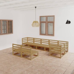 vidaXL 8-tlg. Garten-Lounge-Set Honigbraun Massivholz Kiefer 