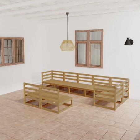 vidaXL 8-tlg. Garten-Lounge-Set Honigbraun Massivholz Kiefer 