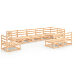 vidaXL 9-tlg. Garten-Lounge-Set Massivholz Kiefer