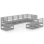 vidaXL 9-tlg. Garten-Lounge-Set Grau Kiefer Massivholz vidaXL 9-tlg. Garten-Lounge-Set Grau Kiefer Massivholz
