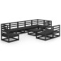 vidaXL 10-tlg. Garten-Lounge-Set Schwarz Massivholz Kiefer vidaXL 10-tlg. Garten-Lounge-Set Schwarz Massivholz Kiefer