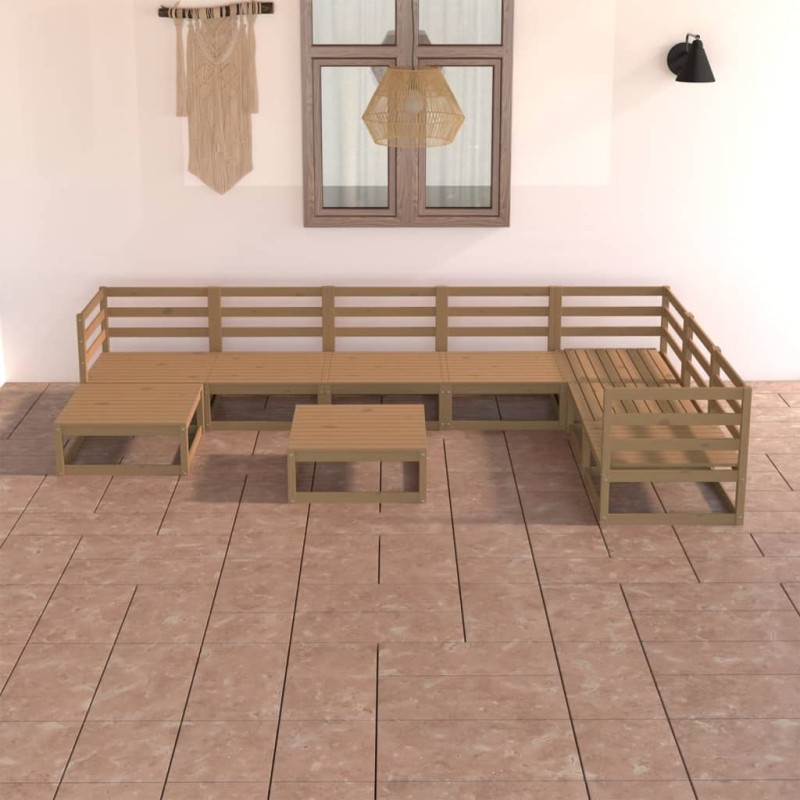 vidaXL 8-tlg. Garten-Lounge-Set Honigbraun Massivholz Kiefer vidaXL 8-tlg. Garten-Lounge-Set Honigbraun Massivholz Kiefer