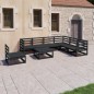 vidaXL 8-tlg. Garten-Lounge-Set Schwarz Massivholz Kiefer vidaXL 8-tlg. Garten-Lounge-Set Schwarz Massivholz Kiefer