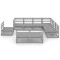 vidaXL 9-tlg. Garten-Lounge-Set Grau Kiefer Massivholz vidaXL 9-tlg. Garten-Lounge-Set Grau Kiefer Massivholz