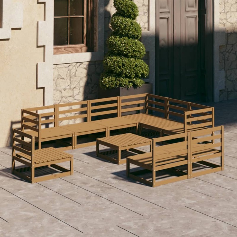vidaXL 10-tlg. Garten-Lounge-Set Honigbraun Massivholz Kiefer vidaXL 10-tlg. Garten-Lounge-Set Honigbraun Massivholz Kiefer
