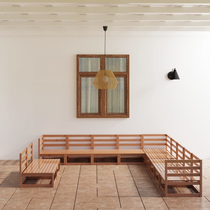 vidaXL 11-tlg. Garten-Lounge-Set Honigbraun Massivholz Kiefer vidaXL 11-tlg. Garten-Lounge-Set Honigbraun Massivholz Kiefer