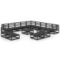 vidaXL 14-tlg. Garten-Lounge-Set Schwarz Massivholz Kiefer vidaXL 14-tlg. Garten-Lounge-Set Schwarz Massivholz Kiefer