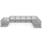 vidaXL 10-tlg. Garten-Lounge-Set Grau Kiefer Massivholz vidaXL 10-tlg. Garten-Lounge-Set Grau Kiefer Massivholz