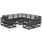 vidaXL 12-tlg. Garten-Lounge-Set Schwarz Massivholz Kiefer vidaXL 12-tlg. Garten-Lounge-Set Schwarz Massivholz Kiefer