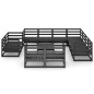 vidaXL 12-tlg. Garten-Lounge-Set Schwarz Massivholz Kiefer vidaXL 12-tlg. Garten-Lounge-Set Schwarz Massivholz Kiefer