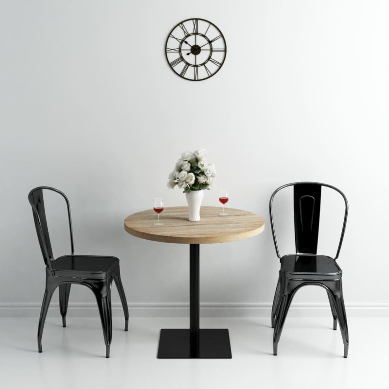 vidaXL Bistrotisch MDF und Stahl Rund 80 x 75 cm Eichenoptik vidaXL Bistrotisch MDF und Stahl Rund 80 x 75 cm Eichenoptik
