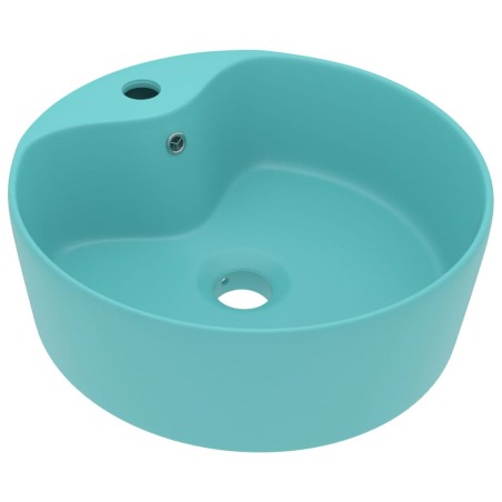 vidaXL Luxus-Waschbecken mit Überlauf Matt Hellgrün 36x13 cm Keramik