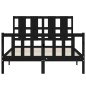 Massivholzbett mit Kopfteil Schwarz 140x190 cm Massivholzbett mit Kopfteil Schwarz 140x190 cm