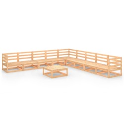 vidaXL 10-tlg. Garten-Lounge-Set Massivholz Kiefer