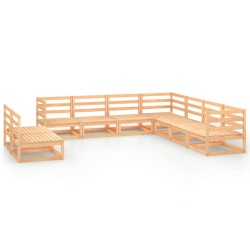 vidaXL 9-tlg. Garten-Lounge-Set Massivholz Kiefer